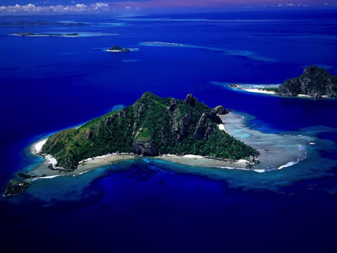 World Scenery Wallpaper Aerial View of Monu Island Fiji